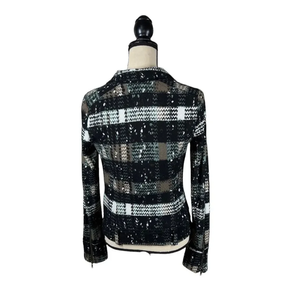Free People Vintage Printed Moto Zip Jacket